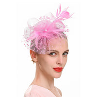 Feather Bride Hair Ornament - Mesh Hat Combination Hairpin