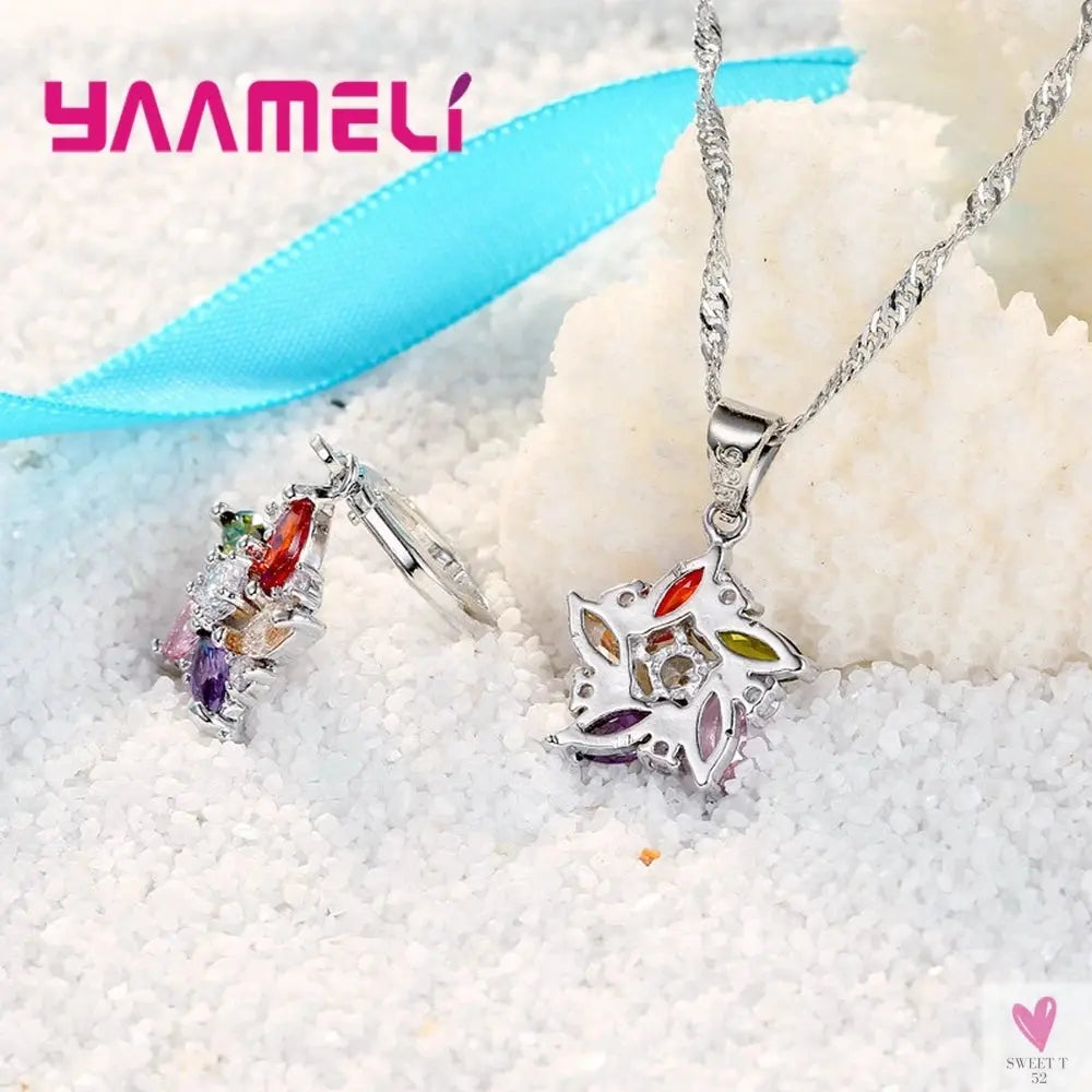 925 Sterling Silver Color Pendant Necklace/Earrings, Romantic Ethnic Style Windmill Shape  for Women & Girls SWEET T 52