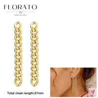 925 Sterling Silver Long Chain Tassel Drop Earrings for Women - Crystal Zircon Star Perforation Earrings, Fine Jewelry SWEET T 52