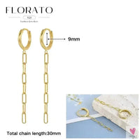 925 Sterling Silver Long Chain Tassel Drop Earrings for Women - Crystal Zircon Star Perforation Earrings, Fine Jewelry SWEET T 52