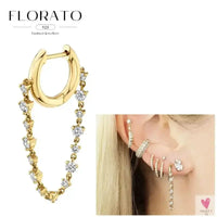 925 Sterling Silver Long Chain Tassel Drop Earrings for Women - Crystal Zircon Star Perforation Earrings, Fine Jewelry SWEET T 52