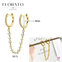 925 Sterling Silver Long Chain Tassel Drop Earrings for Women - Crystal Zircon Star Perforation Earrings, Fine Jewelry SWEET T 52