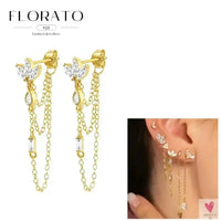 925 Sterling Silver Long Chain Tassel Drop Earrings for Women - Crystal Zircon Star Perforation Earrings, Fine Jewelry SWEET T 52