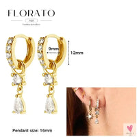925 Sterling Silver Long Chain Tassel Drop Earrings for Women - Crystal Zircon Star Perforation Earrings, Fine Jewelry SWEET T 52