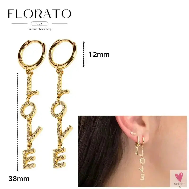 925 Sterling Silver Long Chain Tassel Drop Earrings for Women - Crystal Zircon Star Perforation Earrings, Fine Jewelry SWEET T 52