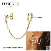 925 Sterling Silver Long Chain Tassel Drop Earrings for Women - Crystal Zircon Star Perforation Earrings, Fine Jewelry SWEET T 52