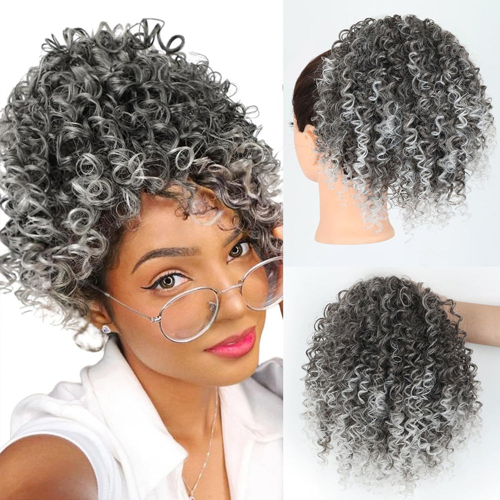 Drawstring Hair Bundle With Afro Kinky Curly Black Hair Extensions