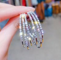 European and American Exaggerated Full Diamond Geometric Circle Earrings