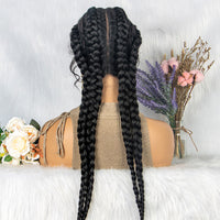 Braided Lace Frontal Wig With Baby Hair for Women - 4 Braids
