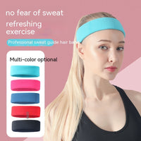Wide Sports Anti-Sweat Headband with Elastic, Solid Colors