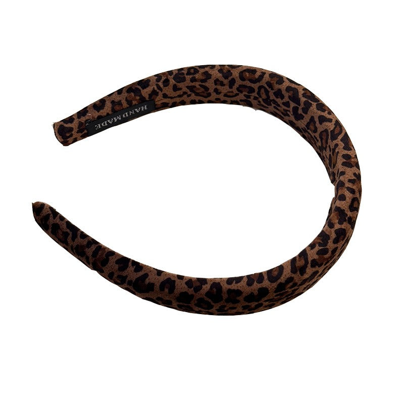 Vintage Leopard Print Velvet Headband