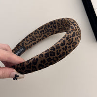 Vintage Leopard Print Velvet Headband