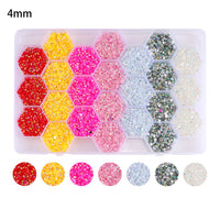 3mm/4mm24 Grids box Multi-color Resin Drill Nail Beauty - DIY Ornament Accessories