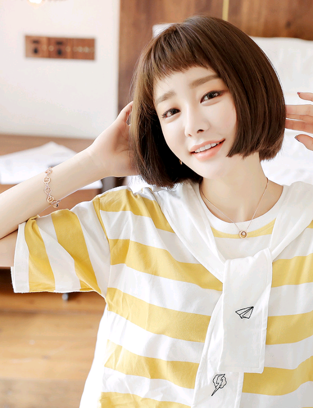New Women's Bobo Wig - Realistic Short Straight Hair with Bangs