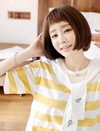 New Women's Bobo Wig - Realistic Short Straight Hair with Bangs
