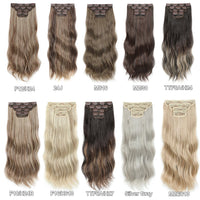 24 Inches 4Pcs/lot 220Grams Bio Synthetic Body Wavy Piano Blond 27/613 Clips In Hair Extensions Natural Heat Resistant Fiber