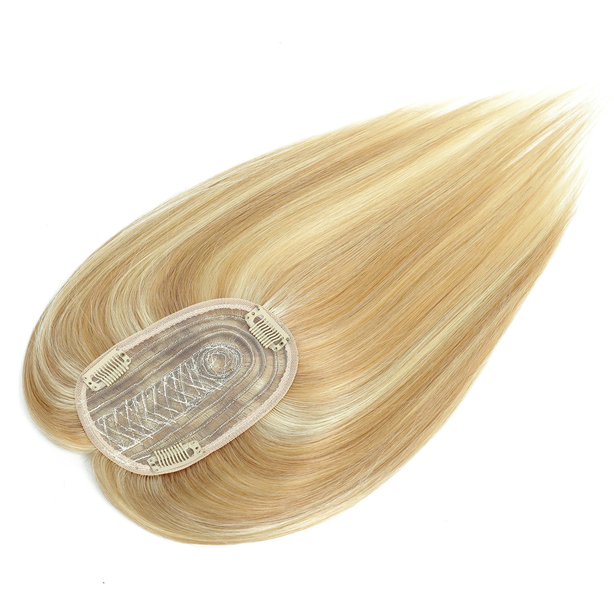 Clip-In Real Human Hair Toppers -  Women's Hair Topper Hairpieces, Brown Hair Toppers/Toupees for Women, Clip-in Hair Extensions