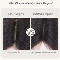 Clip-In Real Human Hair Toppers -  Women's Hair Topper Hairpieces, Brown Hair Toppers/Toupees for Women, Clip-in Hair Extensions