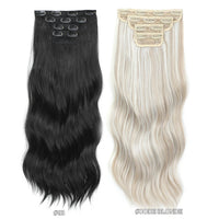 24 Inches 4Pcs/lot 220Grams Bio Synthetic Body Wavy Piano Blond 27/613 Clips In Hair Extensions Natural Heat Resistant Fiber