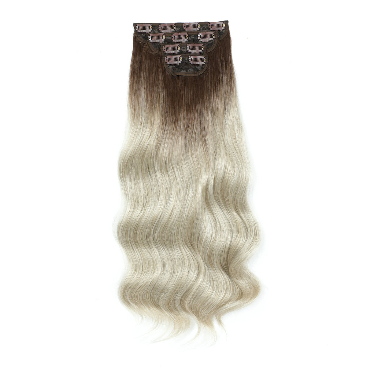 24 Inches 4Pcs/lot 220Grams Bio Synthetic Body Wavy Piano Blond 27/613 Clips In Hair Extensions Natural Heat Resistant Fiber