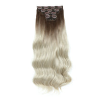 24 Inches 4Pcs/lot 220Grams Bio Synthetic Body Wavy Piano Blond 27/613 Clips In Hair Extensions Natural Heat Resistant Fiber