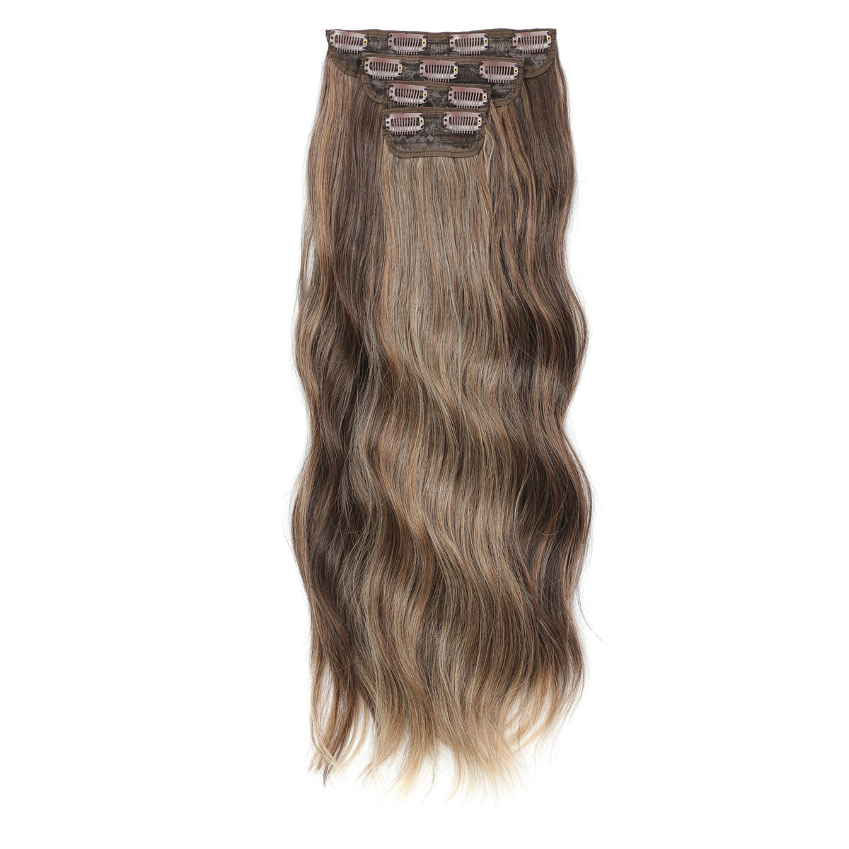 24 Inches 4Pcs/lot 220Grams Bio Synthetic Body Wavy Piano Blond 27/613 Clips In Hair Extensions Natural Heat Resistant Fiber