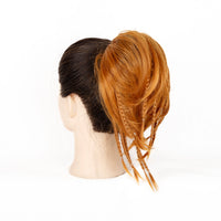 2pc Women's Handmade Synthetic Hair Ponytail Extension with Jaw Clip - Voluminous Messy Bun & Braided Ponytail