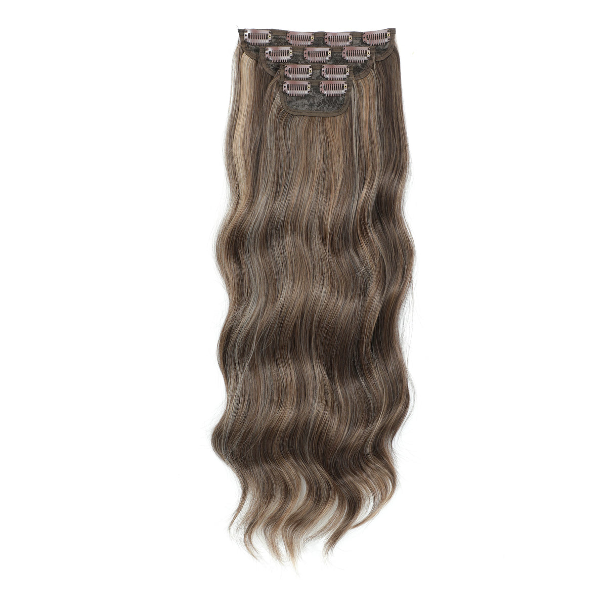24 Inches 4Pcs/lot 220Grams Bio Synthetic Body Wavy Piano Blond 27/613 Clips In Hair Extensions Natural Heat Resistant Fiber