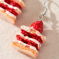 New Fashion Strawberry Cake Earrings for Women. Resin Handmade Cute Watermelon/Lemon Drop Earrings.