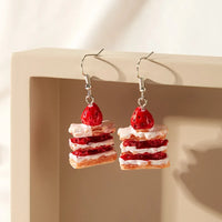 New Fashion Strawberry Cake Earrings for Women. Resin Handmade Cute Watermelon/Lemon Drop Earrings.