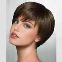 Short Brown Wigs for Women - Pixie Cut Wigs, Natural Layered Synthetic Short Wigs for Women