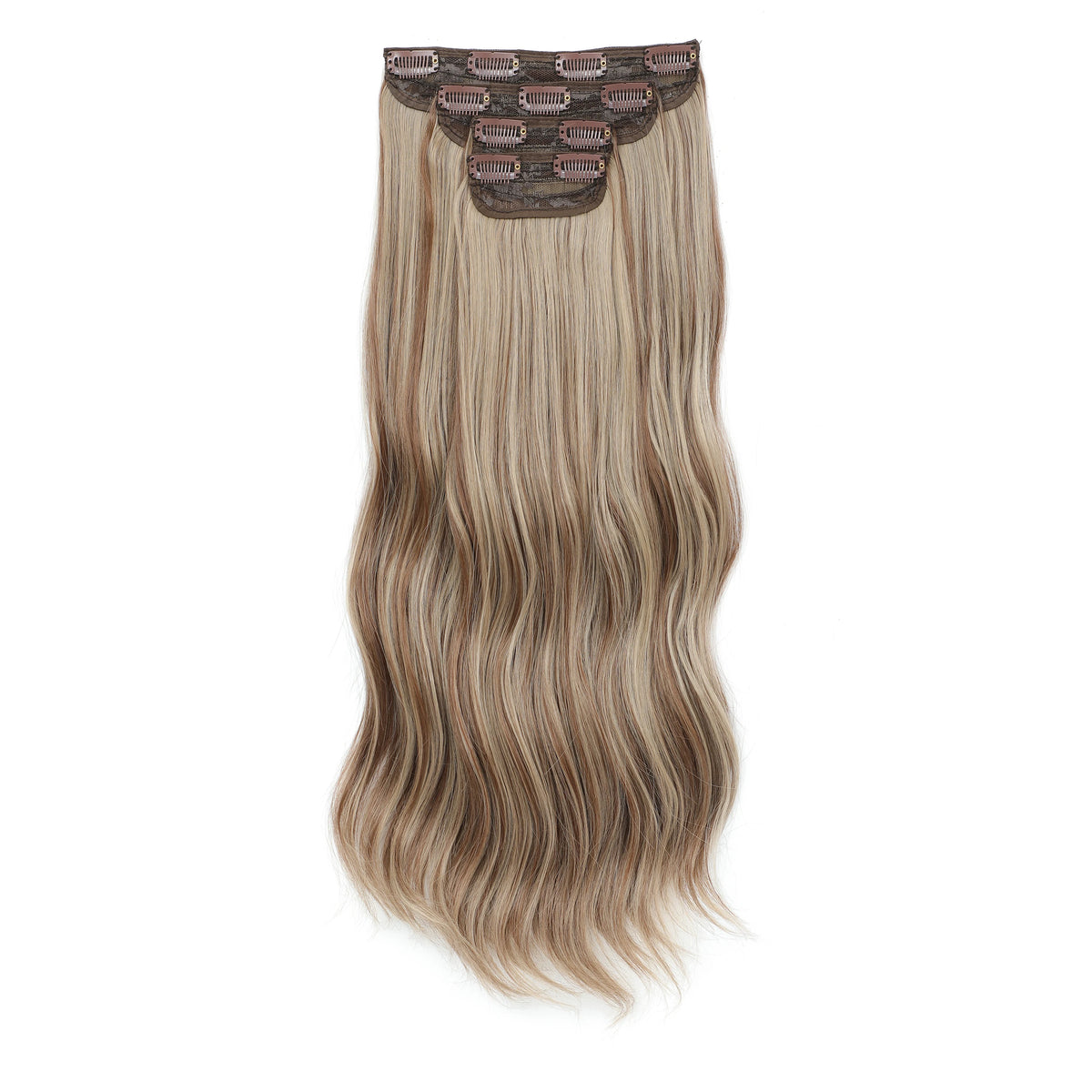 24 Inches 4Pcs/lot 220Grams Bio Synthetic Body Wavy Piano Blond 27/613 Clips In Hair Extensions Natural Heat Resistant Fiber