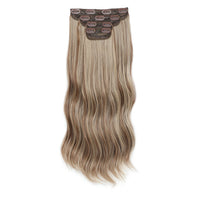 24 Inches 4Pcs/lot 220Grams Bio Synthetic Body Wavy Piano Blond 27/613 Clips In Hair Extensions Natural Heat Resistant Fiber