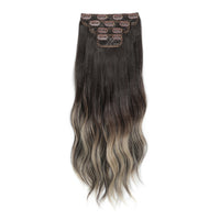 24 Inches 4Pcs/lot 220Grams Bio Synthetic Body Wavy Piano Blond 27/613 Clips In Hair Extensions Natural Heat Resistant Fiber
