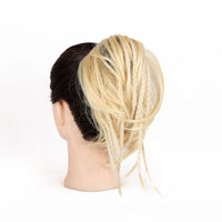 2pc Women's Handmade Synthetic Hair Ponytail Extension with Jaw Clip - Voluminous Messy Bun & Braided Ponytail