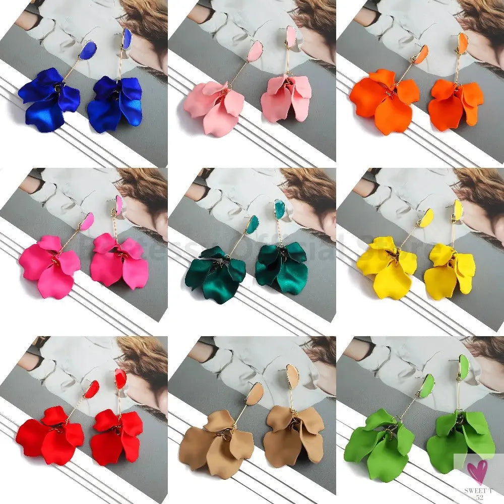 Acrylic Flower Petal Design Big Dangle Earrings For Women & Girls. Elegant Jewelry for Fashion-earrings-SWEET T 52