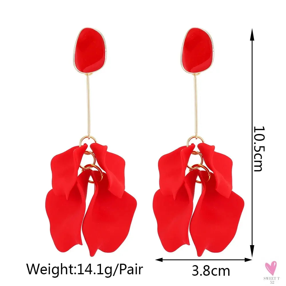 Acrylic Flower Petal Design Big Dangle Earrings For Women & Girls. Elegant Jewelry for Fashion-earrings-SWEET T 52