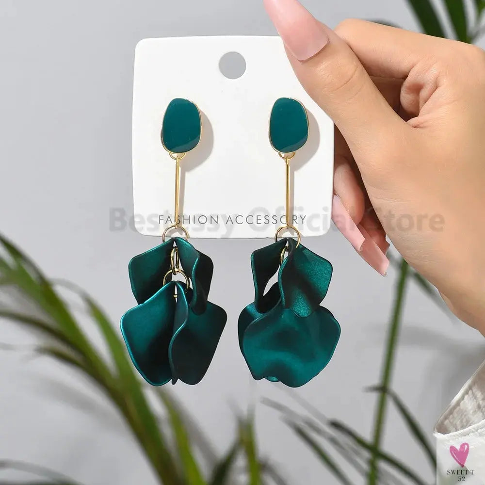 Acrylic Flower Petal Design Big Dangle Earrings For Women & Girls. Elegant Jewelry for Fashion-earrings-SWEET T 52