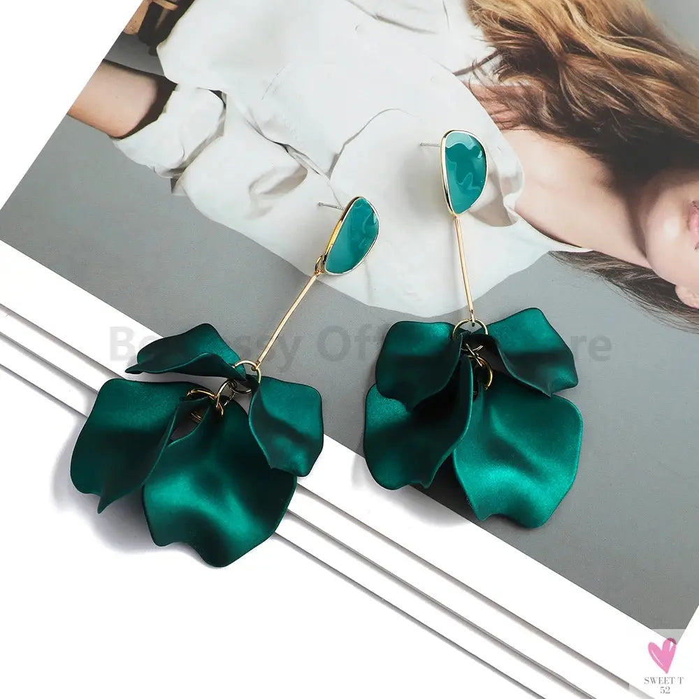 Acrylic Flower Petal Design Big Dangle Earrings For Women & Girls. Elegant Jewelry for Fashion-earrings-SWEET T 52