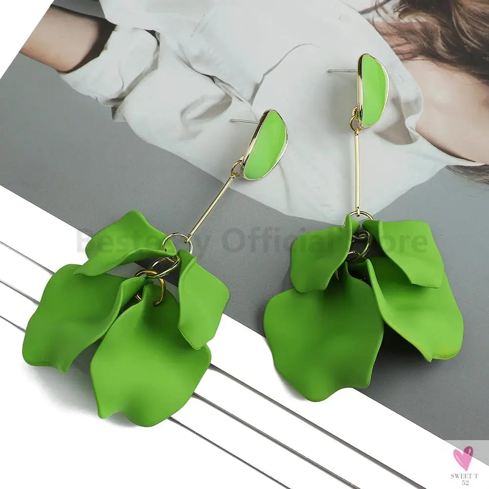 Acrylic Flower Petal Design Big Dangle Earrings For Women & Girls. Elegant Jewelry for Fashion-earrings-SWEET T 52