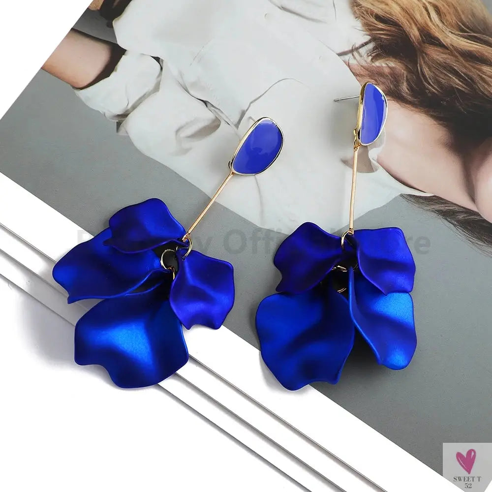 Acrylic Flower Petal Design Big Dangle Earrings For Women & Girls. Elegant Jewelry for Fashion-earrings-SWEET T 52