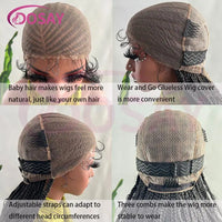 Wear & Go Glueless Synthetic Boho Box, Full Lace Front, Braided Wig for Women. Curly Hair Bohemian Goddess Locs Braided Wig