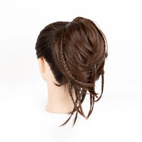 2pc Women's Handmade Synthetic Hair Ponytail Extension with Jaw Clip - Voluminous Messy Bun & Braided Ponytail