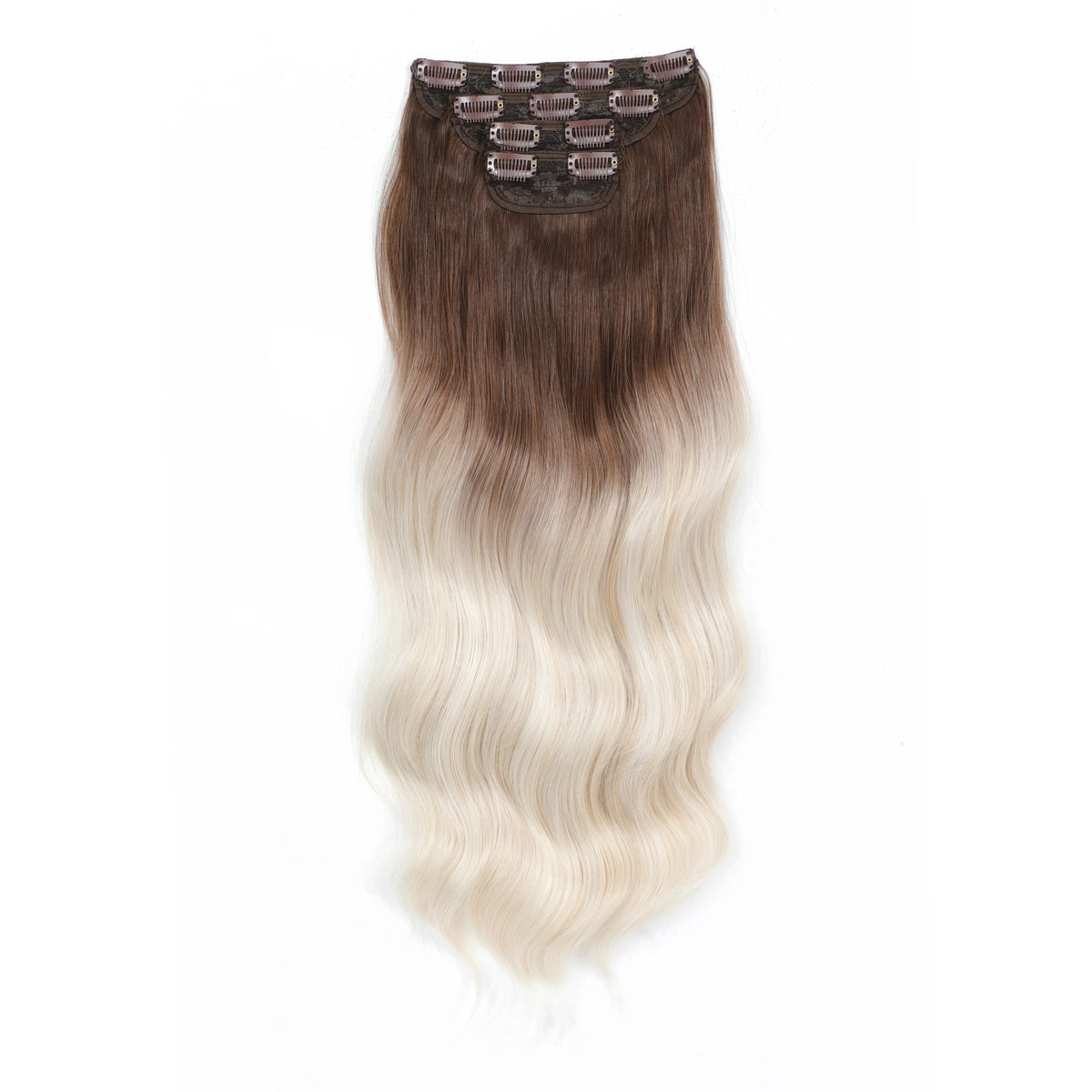 24 Inches 4Pcs/lot 220Grams Bio Synthetic Body Wavy Piano Blond 27/613 Clips In Hair Extensions Natural Heat Resistant Fiber