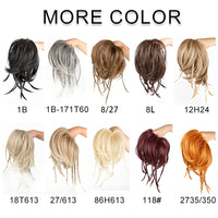 2pc Women's Handmade Synthetic Hair Ponytail Extension with Jaw Clip - Voluminous Messy Bun & Braided Ponytail