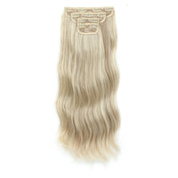 24 Inches 4Pcs/lot 220Grams Bio Synthetic Body Wavy Piano Blond 27/613 Clips In Hair Extensions Natural Heat Resistant Fiber