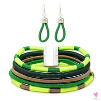 Africa Tribal Neck Jewelry Multilayer Colorful Rope Weave Chunky Bib Statement Necklace Earrings Set For Women Party Accessories Sweet T 52