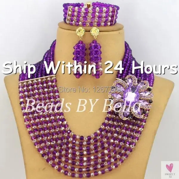 African Beads Jewelry Set - Nigerian Wedding African Beads Jewelry Sweet T 52