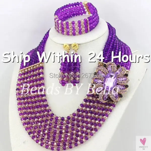 African Beads Jewelry Set - Nigerian Wedding African Beads Jewelry Sweet T 52