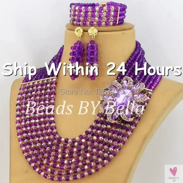 African Beads Jewelry Set - Nigerian Wedding African Beads Jewelry Sweet T 52